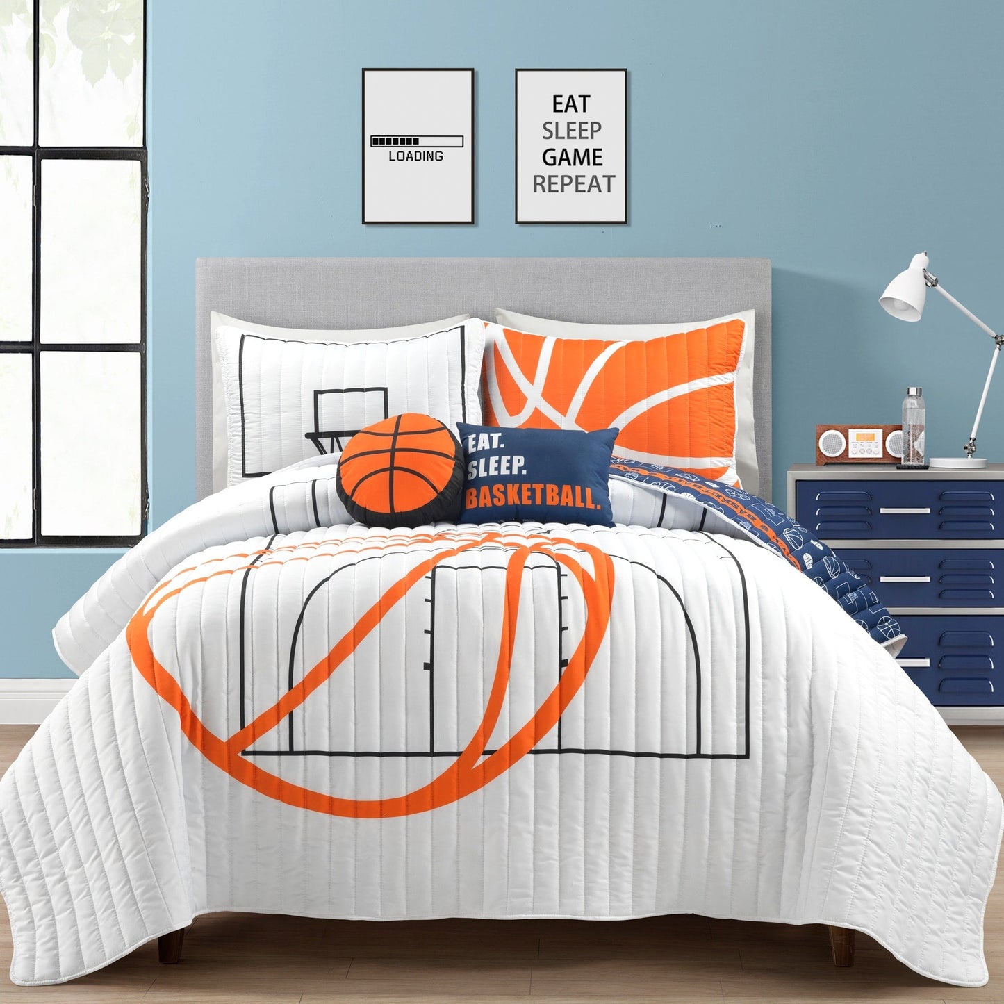Lush Decor Basketball Game Quilt Set