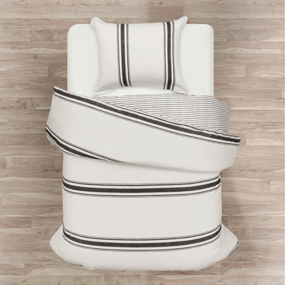 Lush Decor Farmhouse Stripe 3 Piece Duvet Cover Set