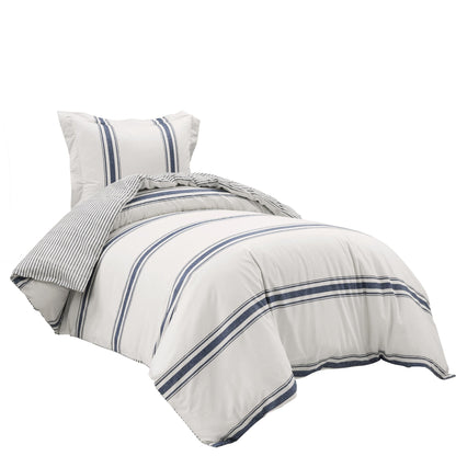 Lush Decor Farmhouse Stripe 3 Piece Duvet Cover Set