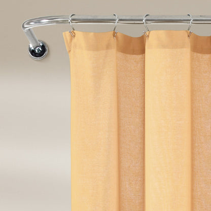 Lush Decor Two-tone Linen Button Shower Curtain