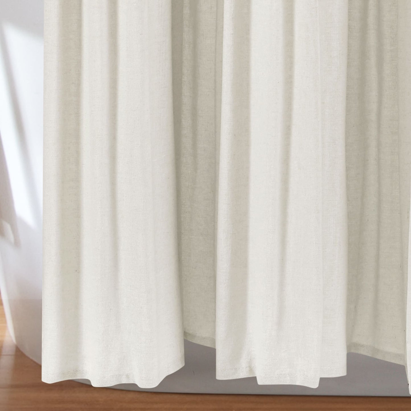 Lush Decor Two-tone Linen Button Shower Curtain