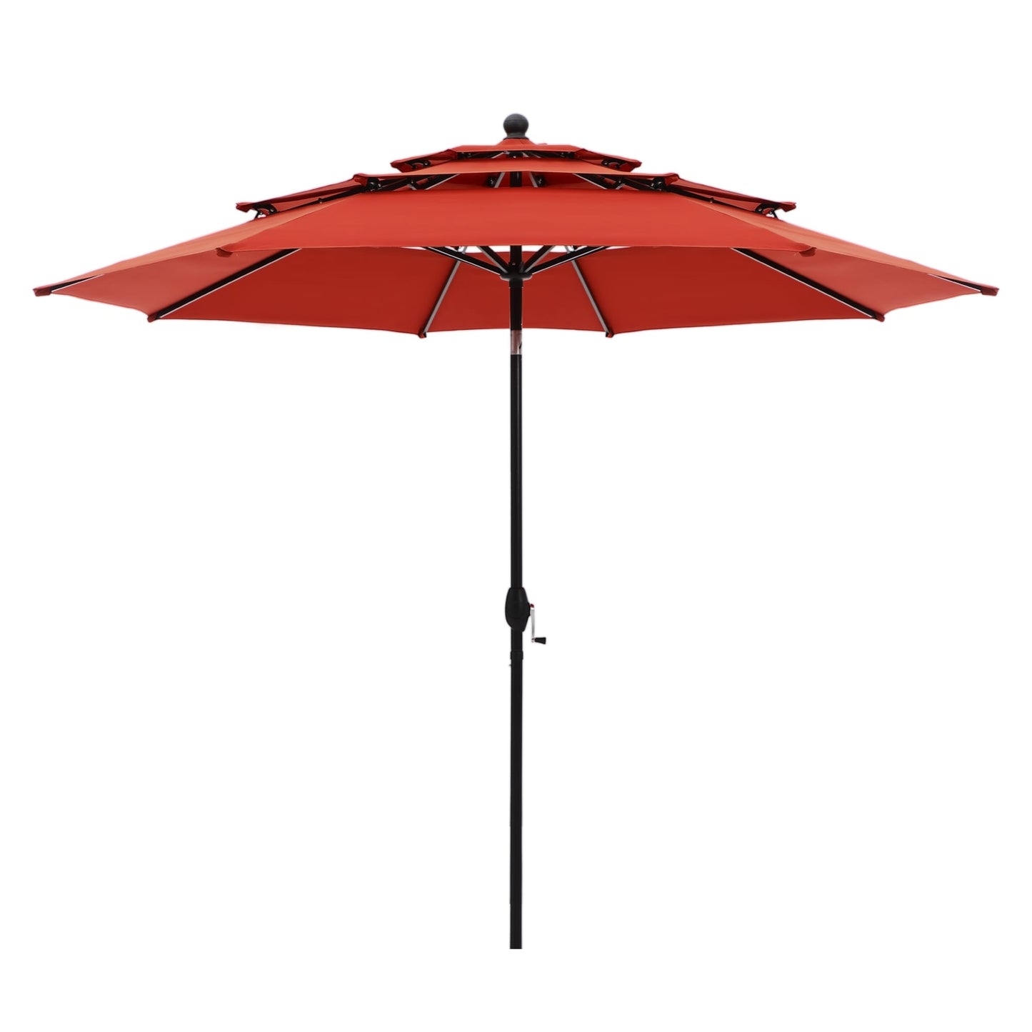 MAISON ARTS 10ft 3 Tiers Vented Patio Outdoor Umbrella with Auto-tilt and Crank Lift