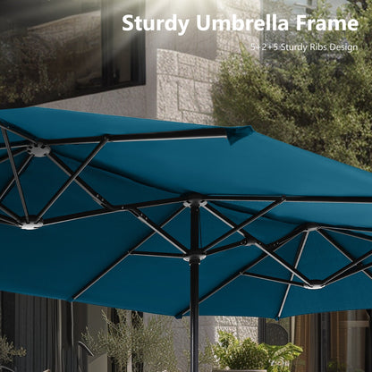 MAISON ARTS 13ft Double -Sided Patio Umbrella Extra Large with Crank
