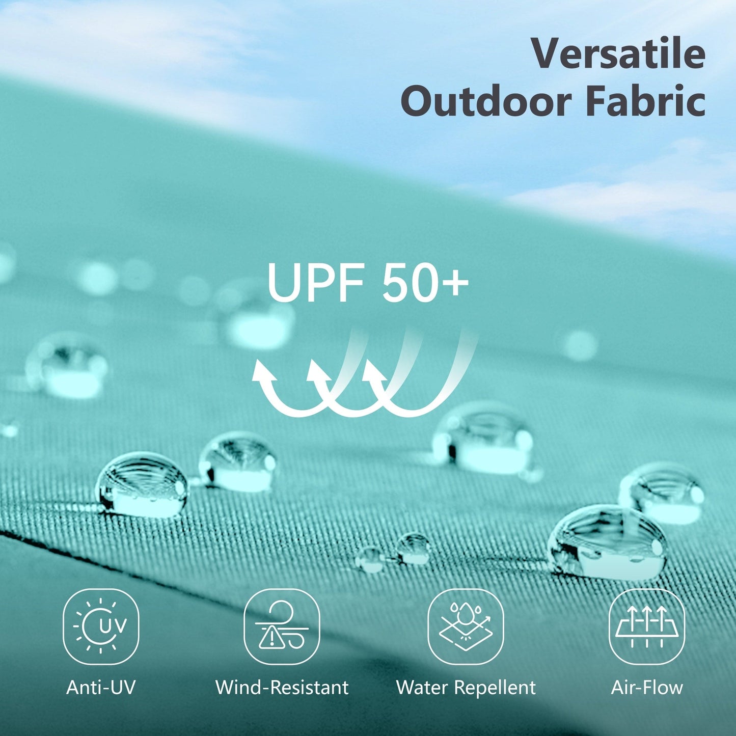 MAISON ARTS Parasol de marché extérieur rectangulaire à manivelle double face de 15 pieds Parasol de patio éclairé par LED solaire avec base incluse