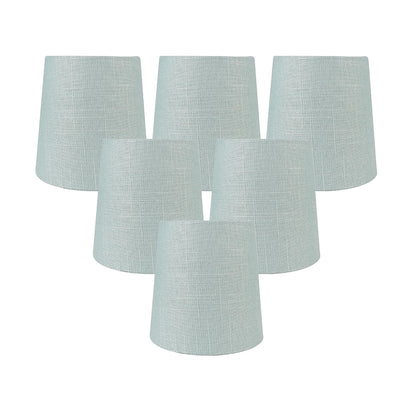 MERIVILLE Linen Clip On Chandelier Lamp Shades, 4-inch by 5-inch by 5-inch