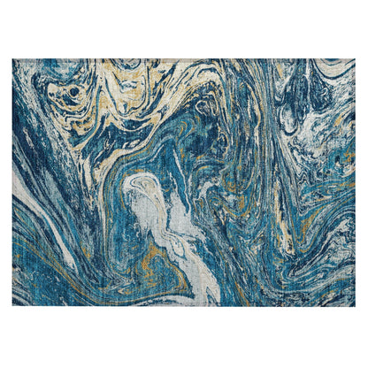 Machine Washable Indoor/ Outdoor Abstract Brushstroke Chantille Rug