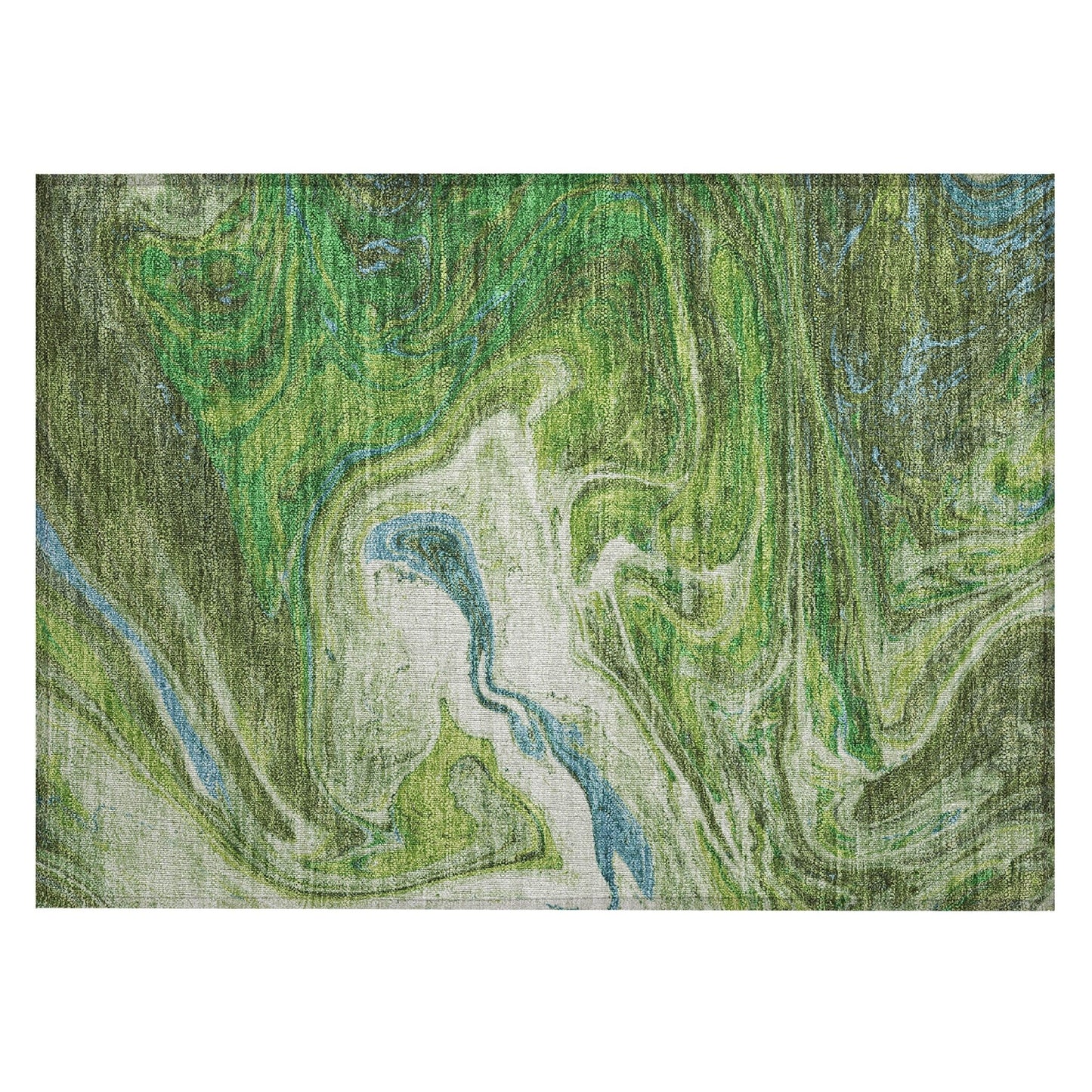 Machine Washable Indoor/ Outdoor Abstract Brushstroke Chantille Rug