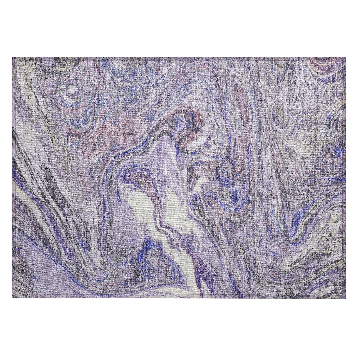 Machine Washable Indoor/ Outdoor Abstract Brushstroke Chantille Rug