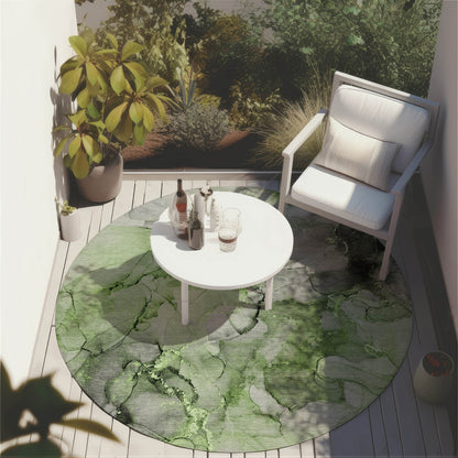 Machine Washable Indoor/ Outdoor Abstract Chantille Rug