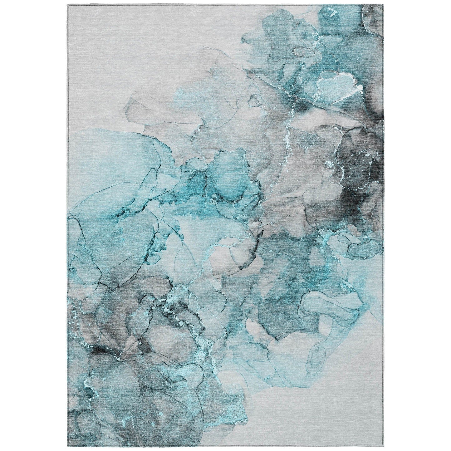Machine Washable Indoor/ Outdoor Abstract Chantille Rug