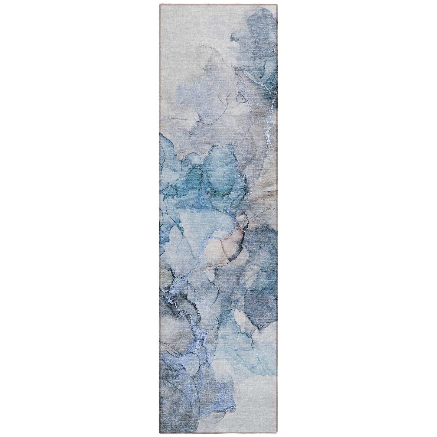 Machine Washable Indoor/ Outdoor Abstract Chantille Rug
