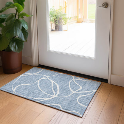 Machine Washable Indoor/ Outdoor Abstract Modern Chantille Rug