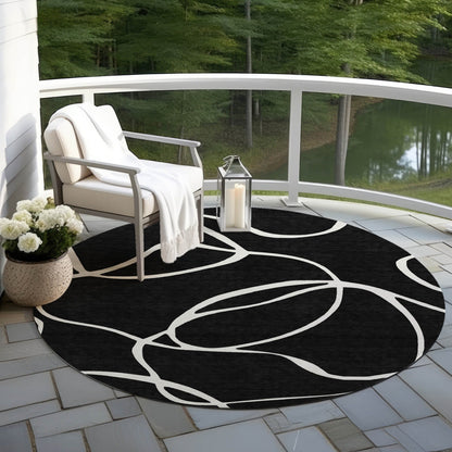 Machine Washable Indoor/ Outdoor Abstract Modern Chantille Rug