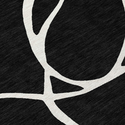 Machine Washable Indoor/ Outdoor Abstract Modern Chantille Rug