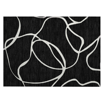 Machine Washable Indoor/ Outdoor Abstract Modern Chantille Rug