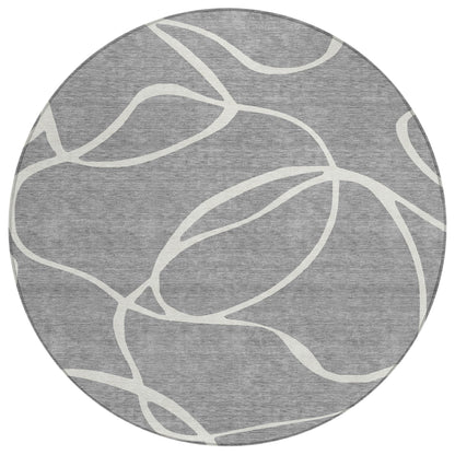 Machine Washable Indoor/ Outdoor Abstract Modern Chantille Rug