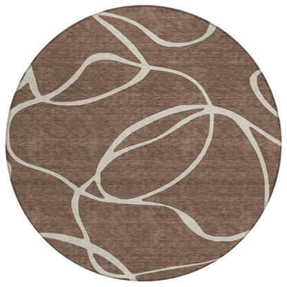 Machine Washable Indoor/ Outdoor Abstract Modern Chantille Rug