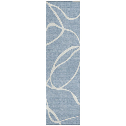 Machine Washable Indoor/ Outdoor Abstract Modern Chantille Rug