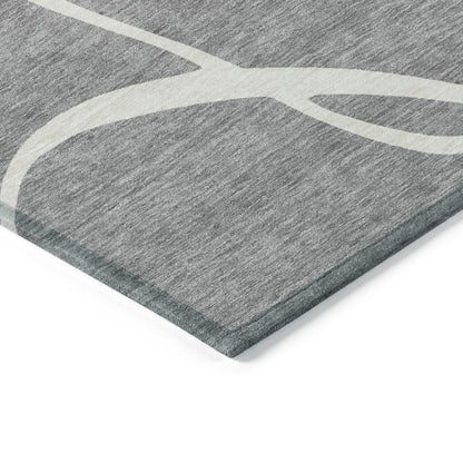 Machine Washable Indoor/ Outdoor Abstract Modern Chantille Rug