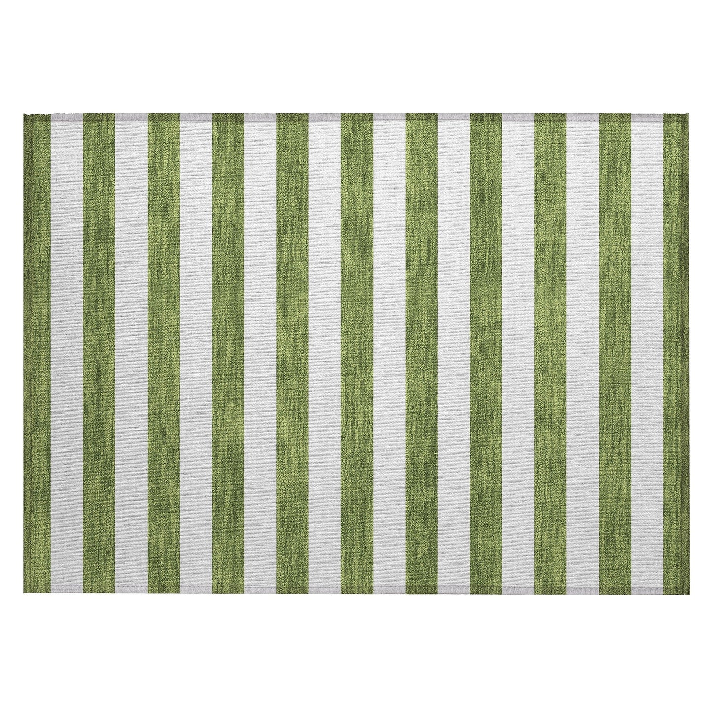 Machine Washable Indoor/ Outdoor Cabana Stripe Chantille Rug
