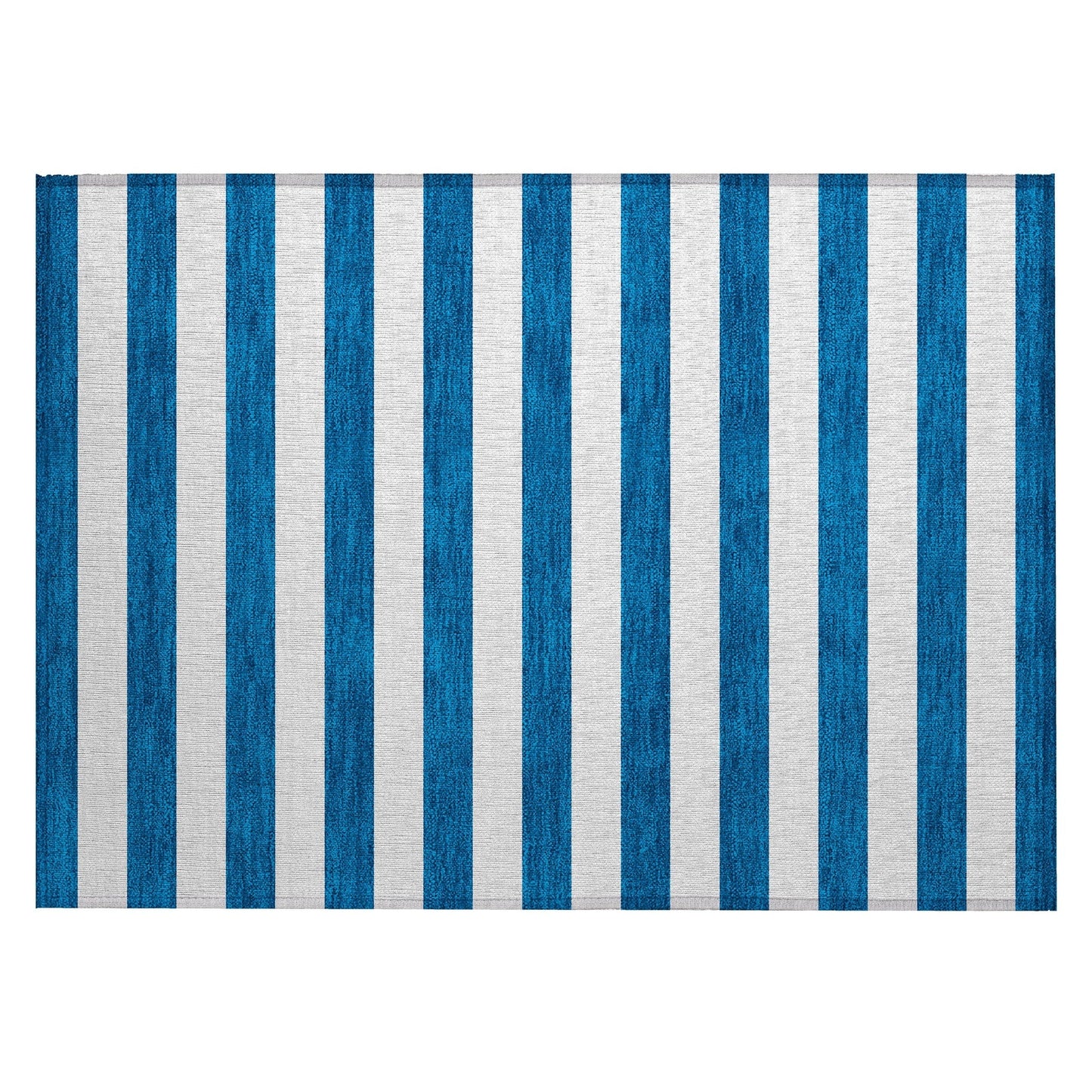 Machine Washable Indoor/ Outdoor Cabana Stripe Chantille Rug
