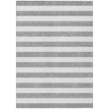 Machine Washable Indoor/ Outdoor Cabana Stripe Chantille Rug