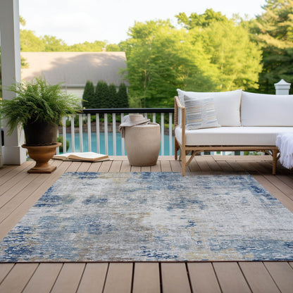 Machine Washable Indoor/ Outdoor Chantille Abstract Modern Rug