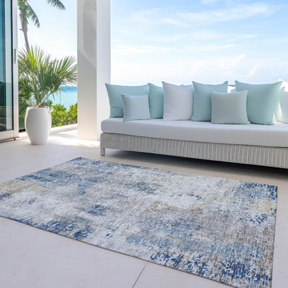 Machine Washable Indoor/ Outdoor Chantille Abstract Modern Rug