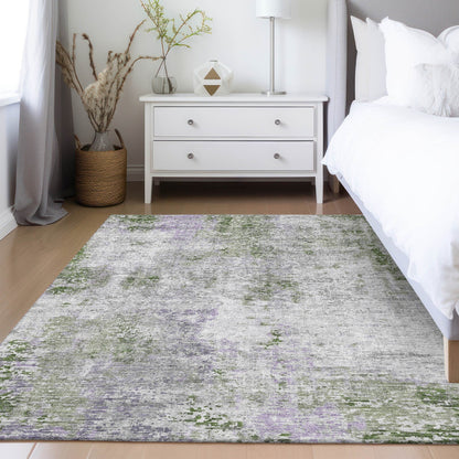 Machine Washable Indoor/ Outdoor Chantille Abstract Modern Rug