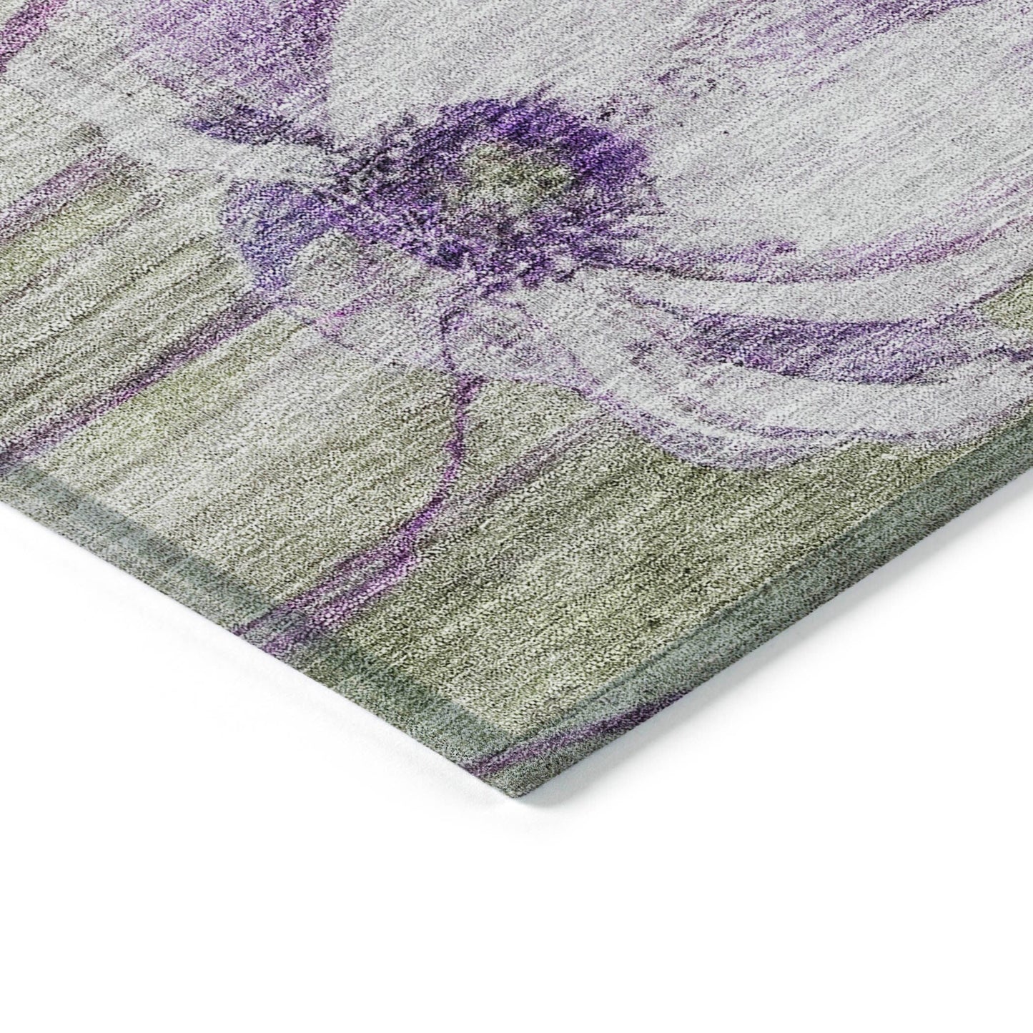 Machine Washable Indoor/ Outdoor Chantille Modern Floral Rug