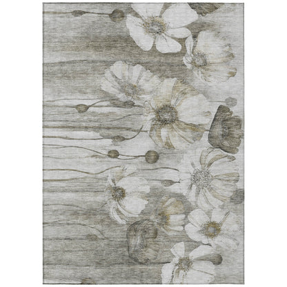Machine Washable Indoor/ Outdoor Chantille Modern Floral Rug