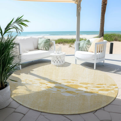 Machine Washable Indoor/ Outdoor Chantille Modern Sea Life Rug