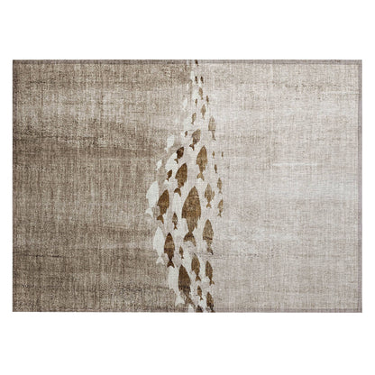 Machine Washable Indoor/ Outdoor Chantille Modern Sea Life Rug
