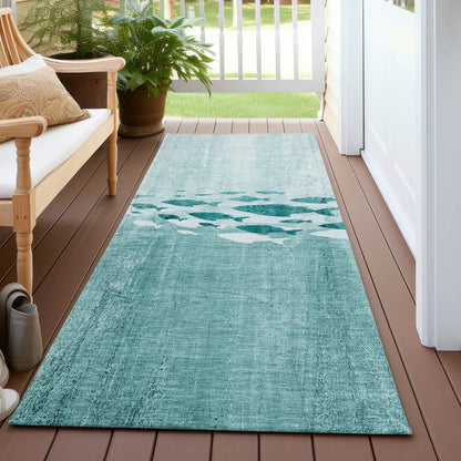 Machine Washable Indoor/ Outdoor Chantille Modern Sea Life Rug