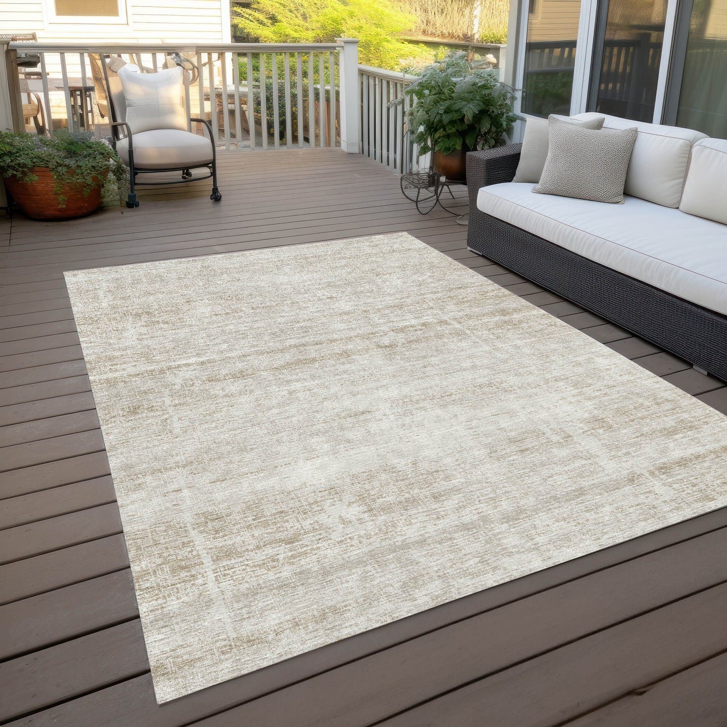 Machine Washable Indoor/ Outdoor Chantille Ombre Solid Rug