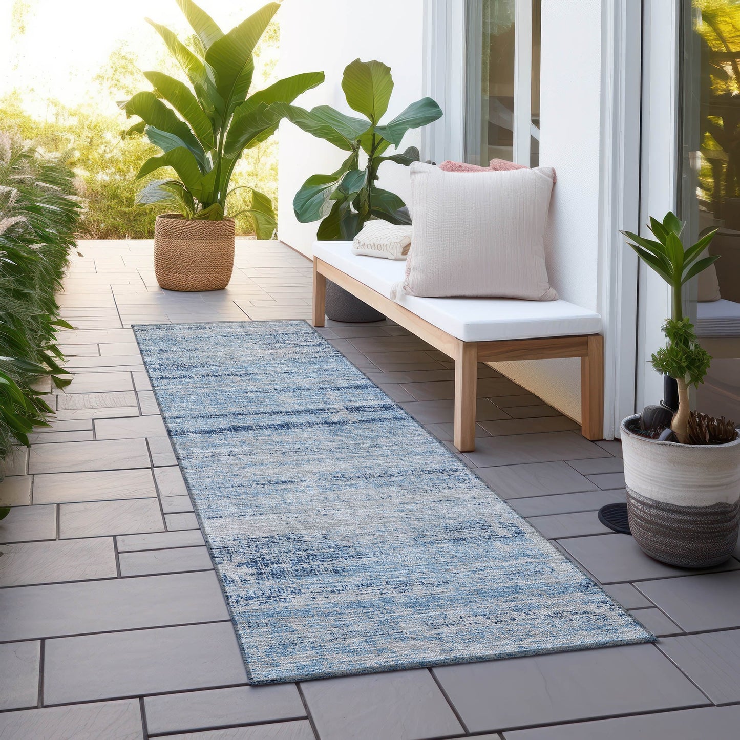 Machine Washable Indoor/ Outdoor Chantille Ombre Solid Rug