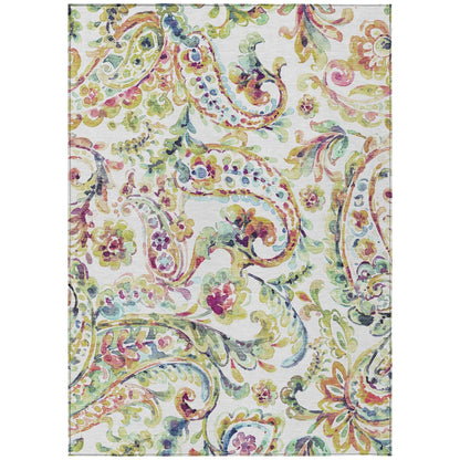 Machine Washable Indoor/ Outdoor Chantille Traditional Scroll Rug