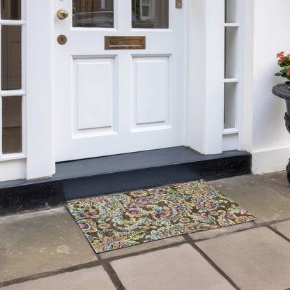 Machine Washable Indoor/ Outdoor Chantille Traditional Scroll Rug