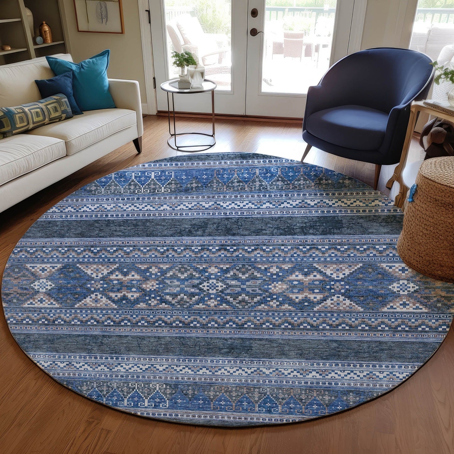 Machine Washable Indoor/ Outdoor Chantille Tribal Boho Rug