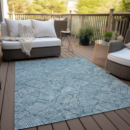 Machine Washable Indoor/ Outdoor Chantille Tropical Palm Rug