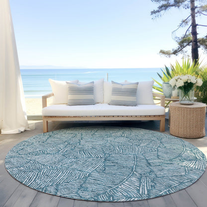 Machine Washable Indoor/ Outdoor Chantille Tropical Palm Rug