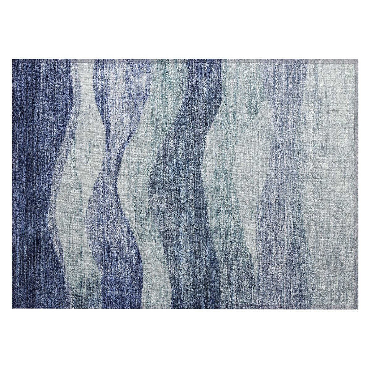 Machine Washable Indoor/ Outdoor Contemporary Waves Chantille Rug