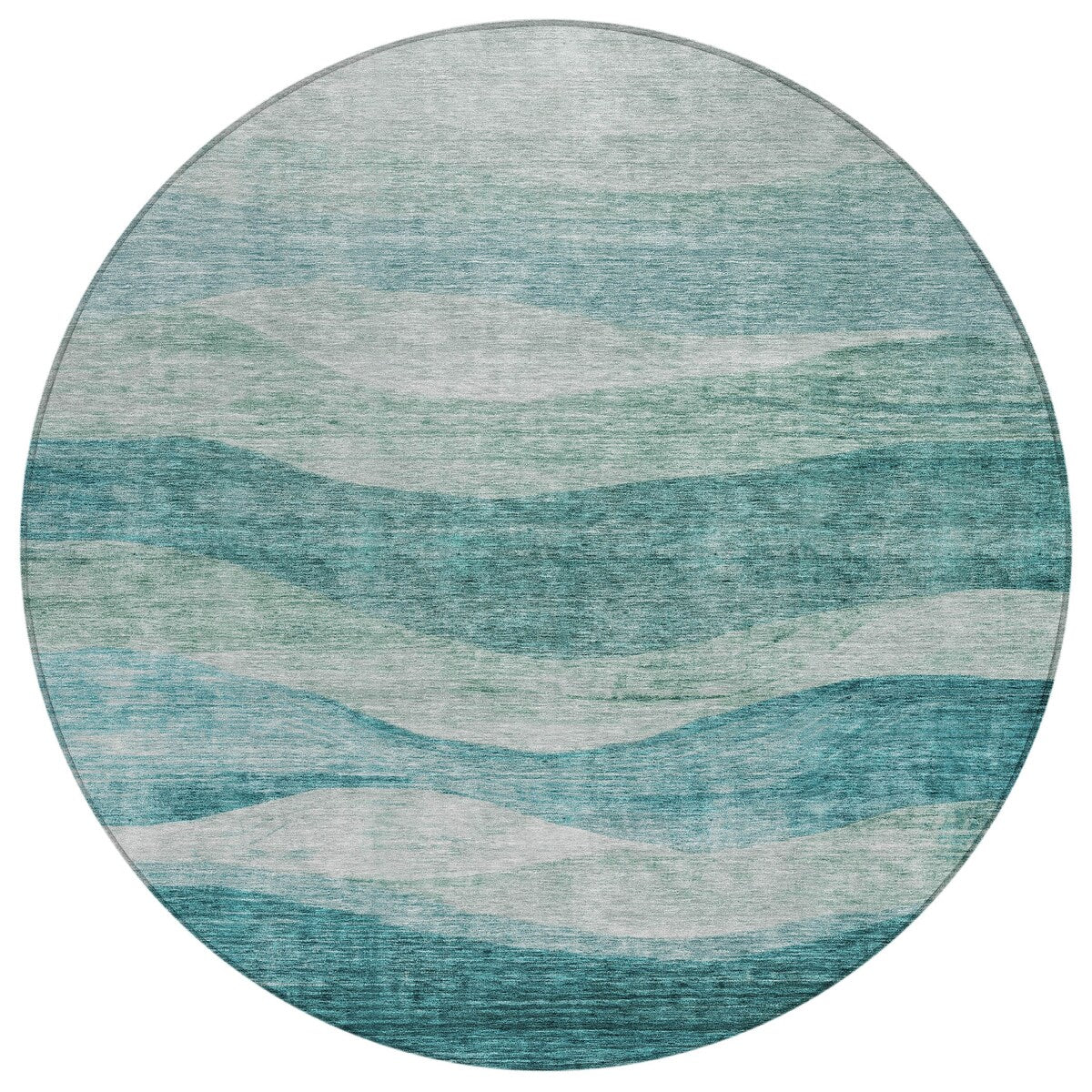 Machine Washable Indoor/ Outdoor Contemporary Waves Chantille Rug