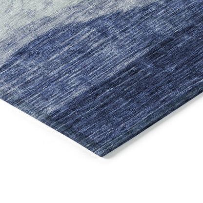 Machine Washable Indoor/ Outdoor Contemporary Waves Chantille Rug