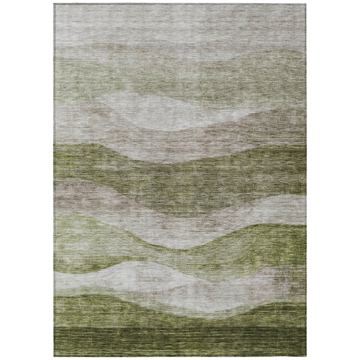 Machine Washable Indoor/ Outdoor Contemporary Waves Chantille Rug