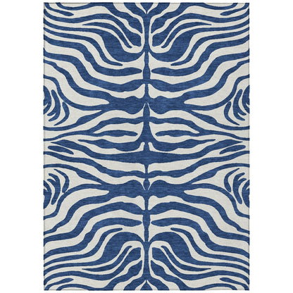 Machine Washable Indoor/ Outdoor Modern Animal Print Chantille Rug