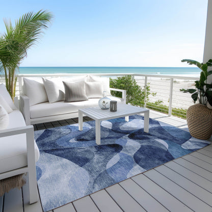 Machine Washable Indoor/ Outdoor Modern Chantille Rug