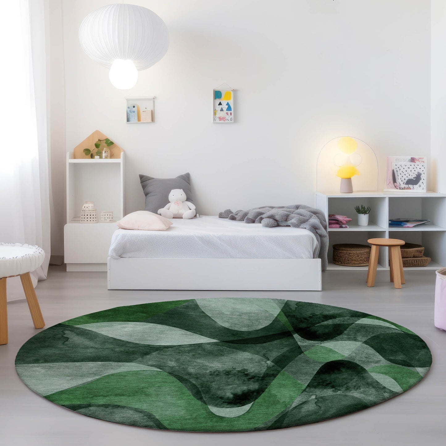 Machine Washable Indoor/ Outdoor Modern Chantille Rug