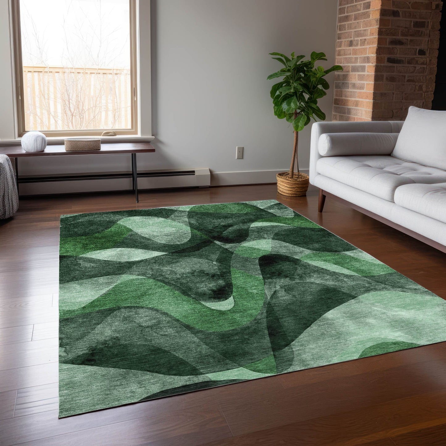 Machine Washable Indoor/ Outdoor Modern Chantille Rug