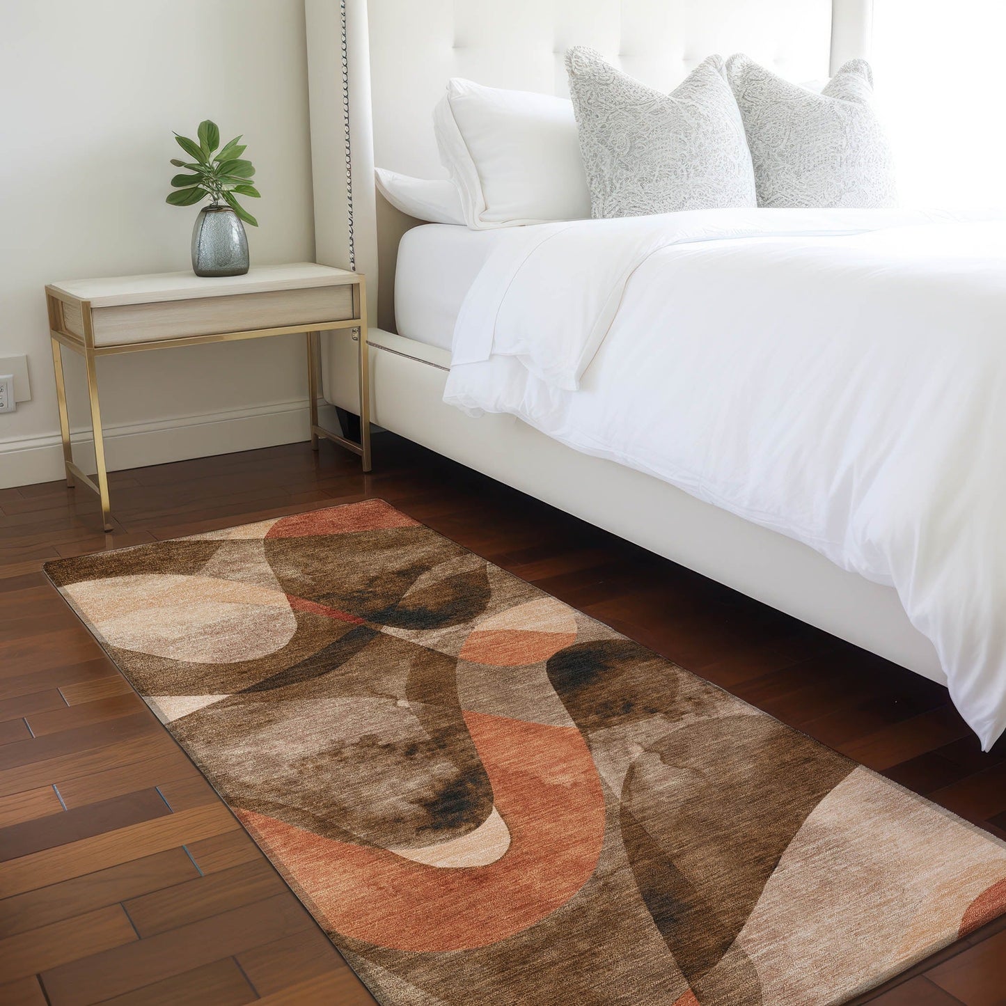 Machine Washable Indoor/ Outdoor Modern Chantille Rug